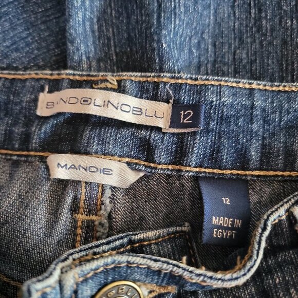 Bandolino Blue Denim Casual Jeans in Regular Fit in Size 12 - Picture 3 of 3